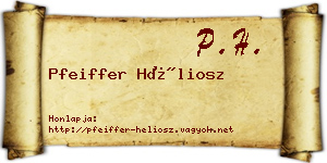 Pfeiffer Héliosz névjegykártya